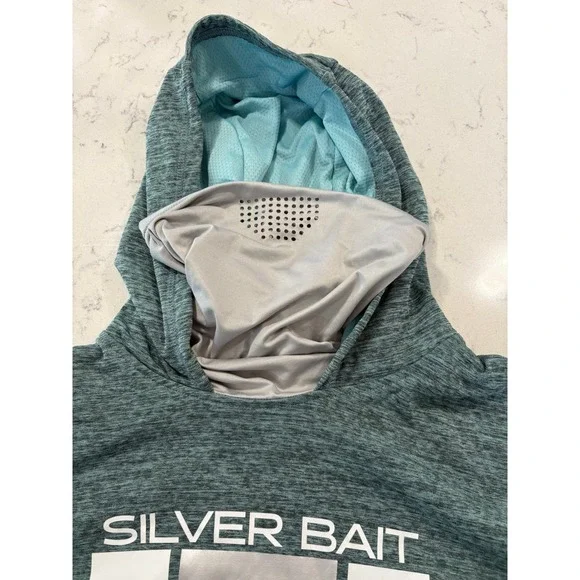 Silver Bait Performance Fishing Hoodie Mens XXL Sun Shirt Face Mask - Picture 4 of 12